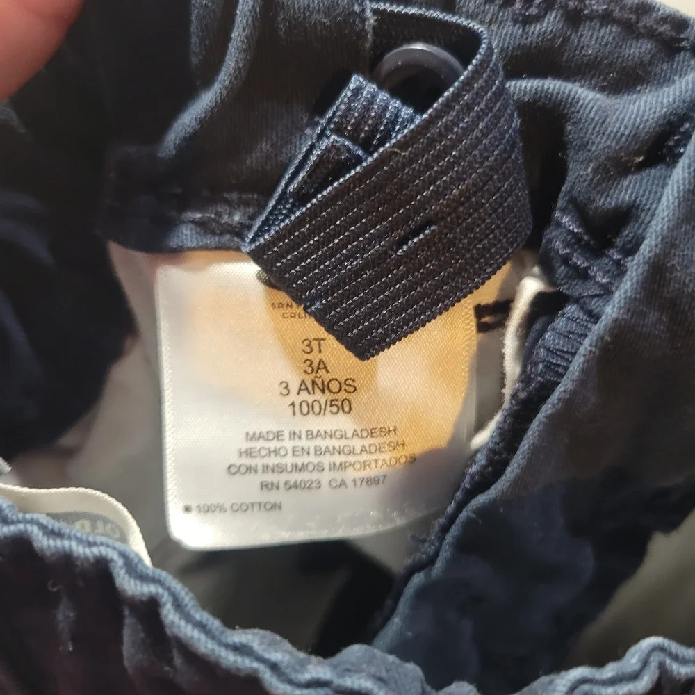 Old Navy Chino Shorts Toddler Boys 3T Navy‎ Blue Cotton Twill Adjustable Waist
